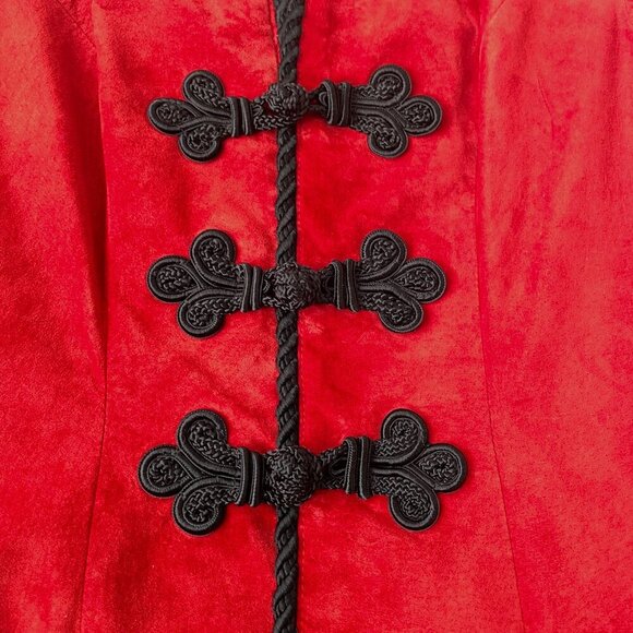 Danier Canada Women Vintage 80s Red Genuine Suede Leather Jacket, Size XS - Picture 8 of 12